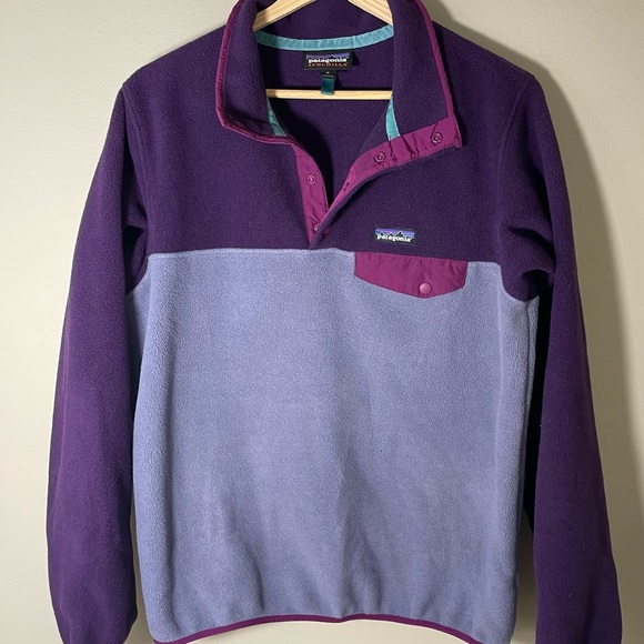 Patagonia Women's Synchilla Purple/Blue Fleece Snap T Pullover 2016, Size Medium - Picture 7 of 9